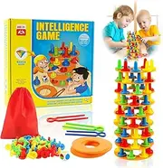 TIVUNORON Balance Tower Stacking Game, Montessori Children's Game for Breaking Tower, Wobble Tower Fine Motor Skills Building Blocks, Family Party Board Game for Children and Adults, Gifts for Boys