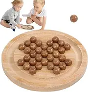 Single Player Chess Game,Wooden Travel Chess and Checkers Set for Beginners | Brain Teasers Connect Beads Toys Classic Strategy Family Fun Toy