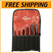 6-Piece Black Oxide Cold Chisel Kit in Durable Pouch - Precision Tool Set