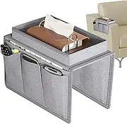 Sofa Armrest Organizer - Waterproof Sofa Armrest Hanging Storage Bag For Magazines Remote Control, Anti-Slip Sofa Armrest For Living Room, Caddys Pocket For Couch Armchair, Bedside