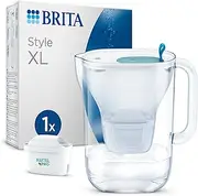 BRITA Water Filter Jug Style Blue XL (3.6L) incl. 1x MAXTRA PRO Pure Performance Cartridge - jug with Smart LED-LTI and Flip-Lid - Reducing impurities, Chlorine, and PFAS for tap Water Better Taste