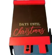 Countdown to Christmas Chalkboard Easel Days Until Christmas Red Black 6"x8"