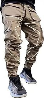 [BOOMLEMON] Men's Cargo Jogger Pants Reflective Technical Hip Hop Harem Pants Punk Streetwear Tactical Track Pants