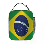 c149 Brazil National Flag Lunch Bags Insulated Lunch Tote Portable Bento Box Leakproof Picnic Bags for Woman Work Children School k149