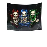 Wicked Tricksy and False Three Naughty Goth Faeries Tapestry