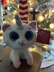 RUSS Pink & White unicorn cat Nova 7" plush