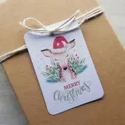 Festive Animals Christmas Tags - Deer, Raccoon, Bear, Penguin. Two size options