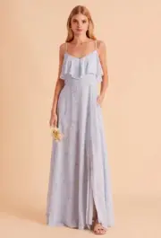 Birdy Grey JANE CONVERTIBLE DRESS CHIFFON DUSTY BLUE FLORET XXL NEW NWT WEDDING