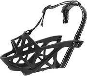 CAPASTEC Soft Basket TPR Muzzle for Dogs Allows Drinking Panting Comfortable Dog Muzzle S Black