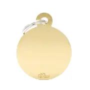 My Family Basic Circle Pet Tag Collar Accessory Golden Brass Small