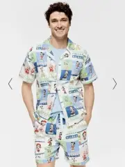 Large Peter Alexander Men’s Disney Mickey Christmas Short Sleeve Pj Set RRP$129