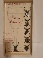 Living Quarters Leaf/ Leaves Wine Glass Drink Charms Set of 6 Great Gift!