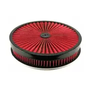FITS SB MOPAR DODGE BLACK HI FLOW AIR CLEANERFLAT BASE 14X2" 318 340 360 KIT
