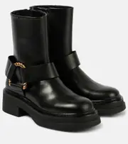 [Dorothee Schumacher] Dorothee Schumacher Chic Sophistication leather combat boots AU 9 black