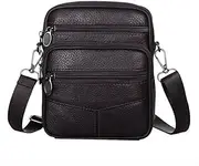 [AIMALL] Men's Crossbody Bags Leather Wallet Side Shoulder Messenger Handbag Backpack, Approx. 5.9x7.08x2.36 inches, Brown