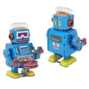 Robot Clockwork Toy Creative Drumming Vintage Robot Tin Toy MN