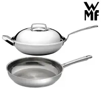 在飛比找momo購物網優惠-【WMF】五層炒鍋28cm+PROFI-PFANNEN煎鍋2