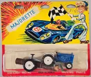 Vintage Majorette #354 Ford 5000 Tractor + Log Trailer / Very Rare Old Card