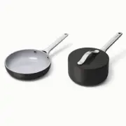 Caraway Home 2pc Nonstick Ceramic Mini Fry Pan and Mini Sauce Pan Set Charcoal