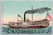 Postcard First Steamboat on Lake Champlain Basin Harbor Vermont
