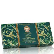 Saponificio Artigianale Fiorentino Vetiver & Argan Luxury Gift Box Soap 3x125g
