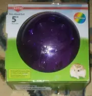 Kaytee Mini 5" Run-About Exercise Ball for Dwarf Hamster, Mice in Rainbow Purple
