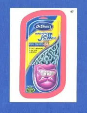 WACKY PACKAGES SERIES #9 - DR. SHELL'S FOOT PADS - RED-PINK BORDER - STICKER #47