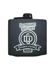 Distinguished Gentleman Barber Black Pocket Hip Flask Whiskey Screw Cap