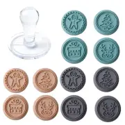Set Of 4 Vintage Cookie Stamp CHRISTMAS Themed Silicone Cookie Stamp Press
