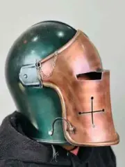 Dual Tone Barbuta Helmet – Medieval Knight Armor | 18g Mild Steel |