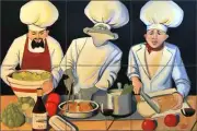 Chef Tile Backsplash Jann Harrison Kitchen Ceramic Art Mural JHA002