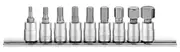 Teng M1409HN - 1/4" Drive Hex Bit Socket Clip Rail - Metric 9 Piece Set