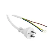 DOSS 23PW 2M 7.5A 3 Core Mains Lead Bare Wire Power Lead White 3X 24/0.20 White Pvc Cable 2M 7.5A