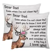 Gifts Father's Day Set of 2 Short Plush Throw Pillow Cover 18x18 Inches Dad
