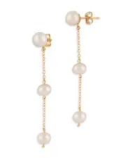 Bloomingdale's Fine Collection Cultured Freshwater Pearl Linear Drop Earrings in 14K Yellow Gold