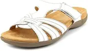[Naturalizer] Eliada Women Open Toe Leather White Slides Sandal