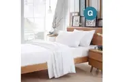 Queen Size White Color Poly Cotton Fitted Sheet Flat Sheet Pillowcase Sheet Set
