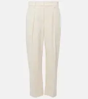 [Brunello Cucinelli] Brunello Cucinelli Gabardine high-rise straight pants AU 14 white