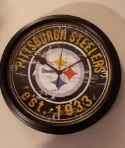 Pittsburgh Steelers Wall Clock Bedroom Living Room Man Cave NFL Father's Day