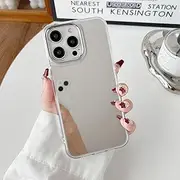 [ZTOFERA] Mirror Case for iPhone 14 Pro Max, Mirror for Girls Women Makeup, Cute Glossy Hard Back+Clear Soft TPU Bumper Slim Fit Anti-Drop Shockproof Protective Case for iPhone 14 Pro Max