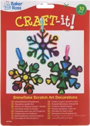 NEW Baker Ross : Craft It! Snowflake Scratch Art Decorations - AR769