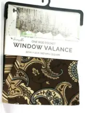 1 Count Ellery Holdings Reversible Rod Pocket Window Valance Drexel Chocolate
