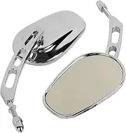 mengjiahuidianzi 8mm Rear View Side Mirror XL 883 Sportster Fatboy Dyna FXDF FLSTF Softail Springer V-ROD Motorcycle(Chrome)