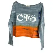 One Teaspoon NWT Cropped Long Sleeve Cotton Tie Dye Top Size Small