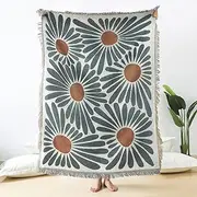 Flowers Woven Tapestry Throw Blanket Sofa Covers Picnic Blanket Knitted Tassel Throw Blankets130 x 150 cm