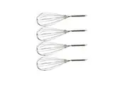 4x Cuisena 25cm Handheld Chrome Whisk Beater Mixer Baking Kitchen Utensil Silver