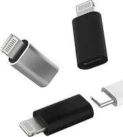 PortablELONSEY USB C Female to Lighting Male Adapter, iPhon Male to USB C Female Plug Compatible with iPhone 14 pro max/14/13/12/11, MacBook, Samsung S22/21 etc. - Black 1 Pack