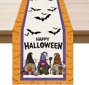 Halloween Gnome Table Runner Table Decoration 13x72 Inches Long Burlap for Ho...