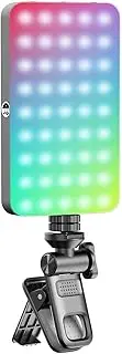 Pocket RGB Fill Light, LED Video Light, 95+ CRI Brightness, 10 Scene Lighting Effects, 2500K-9000K, Screen Clip & Cold Shoe, for Computer Tablet Mobile Phone Camera