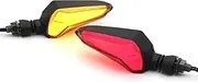 KOPPANG A pair of Universal High Brightness Motorcycle Turn Signal Lamp With Position Lamp for Yamaha MT-09 for Kawasaki Z800 for Suzuki GSX for Honda CBR1000 CBR600 (Yellow/Red)